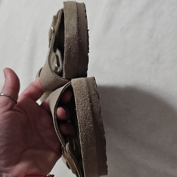 Birkenstock Arizona Sandels Suede Leather - Taupe Size 40 - Picture 15 of 16